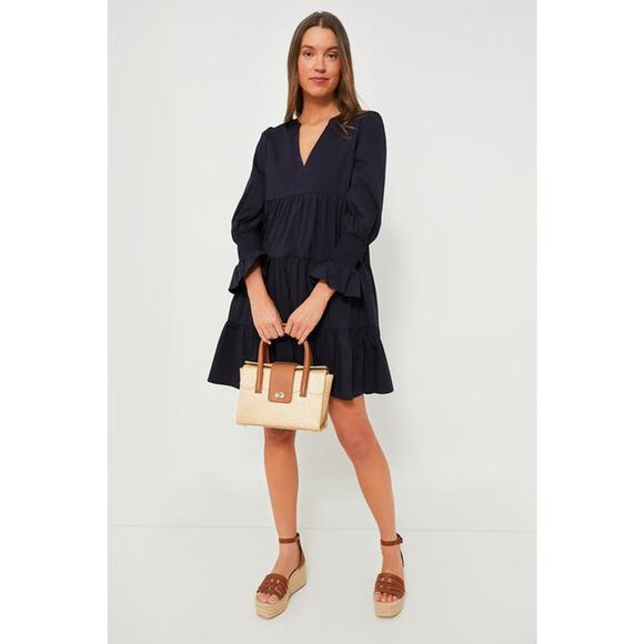 Tuckernuck Pomander Place Navy Poplin Kenzo Mini Dress Size Small - Picture 1 of 12